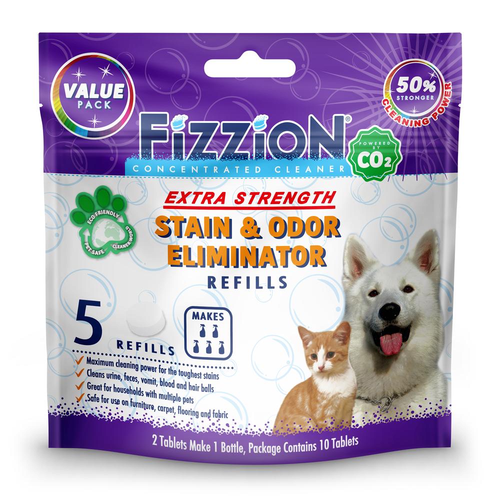 Fizzion Extra Strength Pet Stain and Odor Eliminator – 5 Refill Pouch